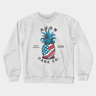 Avon, NC Summertime Vacationing Patriotic Pineapple Crewneck Sweatshirt